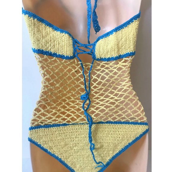 NWT Leg Avenue Crochet Bandeau Top Teddy, S/M - Picture 3 of 6